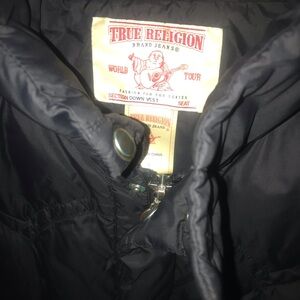 True Religion Black Down Vest